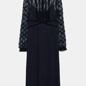 Zara pleated lace dress